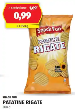 ALDI Snack fun patatine rigate offerta