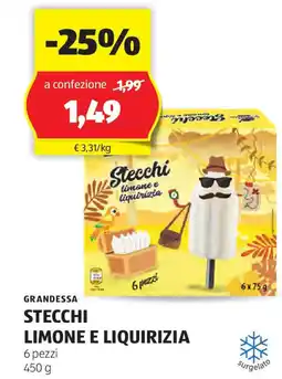 ALDI Grandessa stecchi limone e liquirizia offerta