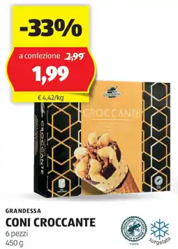 ALDI Grandessa coni croccante offerta