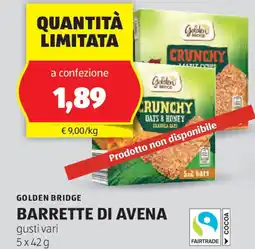 ALDI Golden bridge barrette di avena offerta