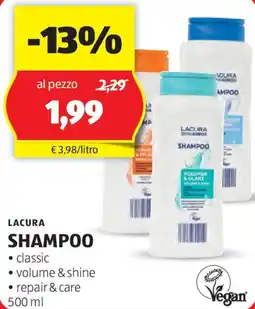 ALDI Lacura shampoo offerta