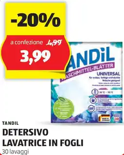 ALDI Tandil detersivo lavatrice in fogli offerta