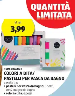 ALDI Home creation colori a dita/pastelli per vasca da bagno offerta