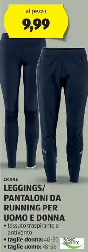 ALDI Crane leggings/pantaloni da running per uomo e donna offerta