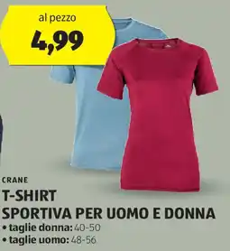 ALDI Crane t-shirt sportiva per uomo e donna offerta