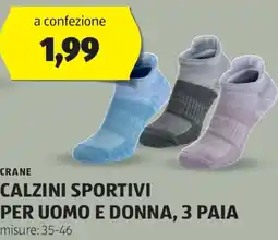 ALDI Crane calzini sportivi per uomo e donna, 3 paia offerta