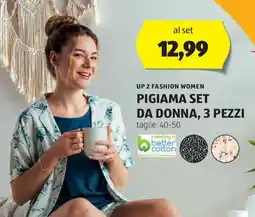 ALDI Up 2 fashion women pigiama set da donna, 3 pezzi offerta