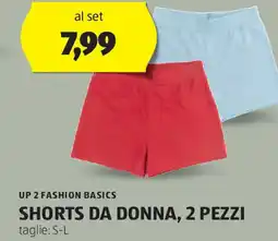 ALDI Up 2 fashion basics shorts da donna, 2 pezzi offerta