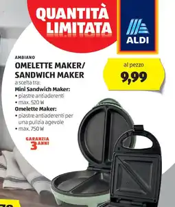 ALDI Ambiano omelette maker/sandwich maker offerta