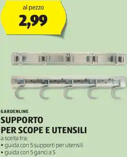 ALDI Gardenline supporto per scope e utensili offerta
