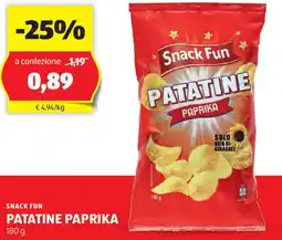 ALDI Snack fun patatine paprika offerta