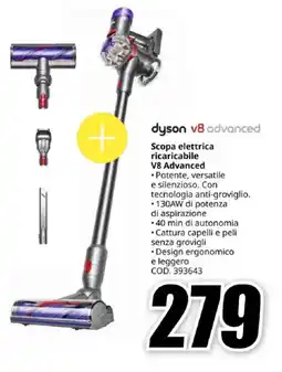 MediaWorld dyson Scopa elettrica ricaricabile V8 Advanced offerta