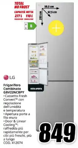 MediaWorld LG Frigorifero Combinato GBV22NCBPY offerta