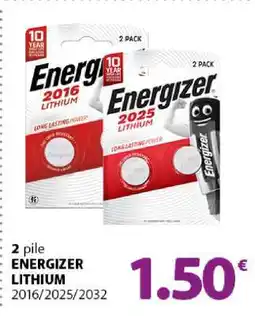 Famila 2 pile ENERGIZER LITHIUM offerta