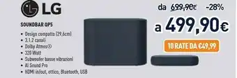 Unieuro Eclair qp5 soundbar compatta 320w 3.1.2 canali dolby atmos dts:x - nera offerta