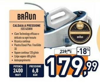 Unieuro Is 5145 wh ferro da stiro a caldaia 2400 w 2 l blu, bianco offerta