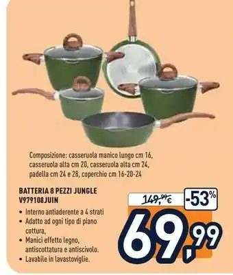 Unieuro Batteria 8 pezzi jungle v979108juin offerta