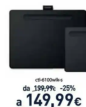 Unieuro Intuos bluetooth ctl-6100wlk-s offerta