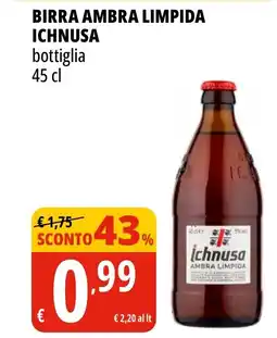 Tigros Birra ambra limpida ICHNUSA offerta