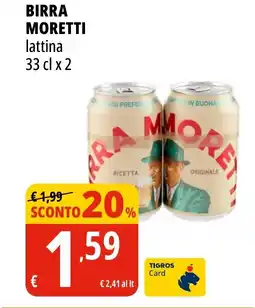 Tigros Birra MORETTI offerta