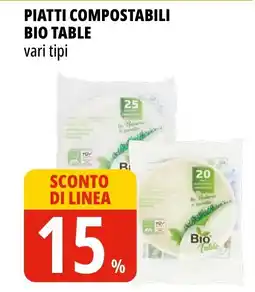 Tigros Piatti compostabili BIO TABLE offerta