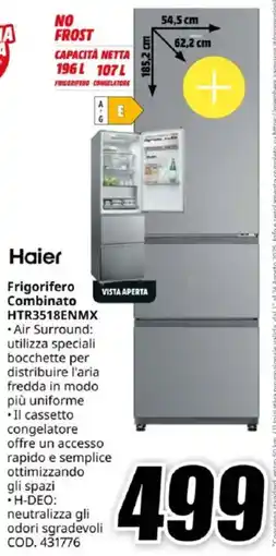 MediaWorld Haier Frigorifero Combinato HTR3518ENMX offerta