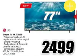 MediaWorld LG Smart TV 4K 77B56 offerta
