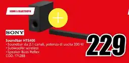 MediaWorld SONY Soundbar HTS400 offerta