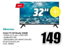 MediaWorld Hisense Smart TV HD Ready 32A4N offerta