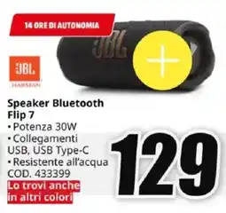MediaWorld JBL Speaker Bluetooth Flip 7 offerta