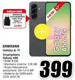 MediaWorld SAMSUNG Smartphone Galaxy A56 offerta