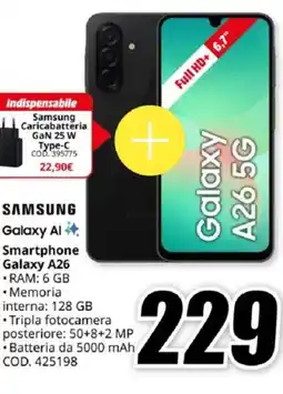 MediaWorld SAMSUNG Smartphone Galaxy A26 offerta