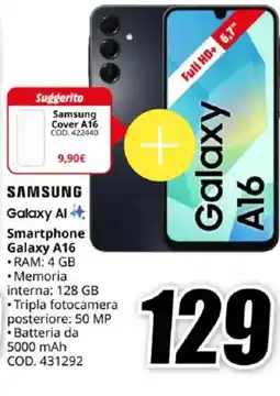 MediaWorld SAMSUNG Smartphone Galaxy A16 offerta