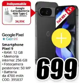MediaWorld Google Pixel Smartphone Pixel 9 offerta