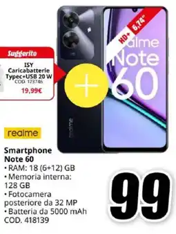 MediaWorld realme Smartphone Note 60 offerta