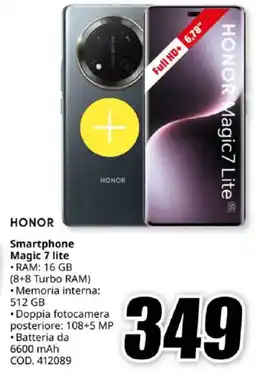 MediaWorld HONOR Smartphone Magic 7 lite offerta
