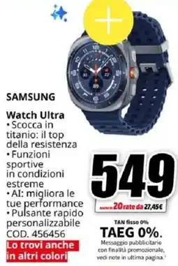 MediaWorld SAMSUNG Watch Ultra offerta