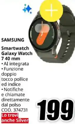 MediaWorld SAMSUNG Smartwatch Galaxy Watch 7 40 mm offerta