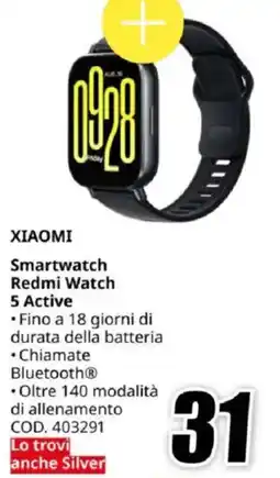 MediaWorld XIAOMI Smartwatch Redmi Watch 5 Active offerta