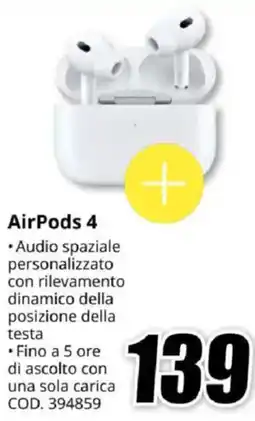 MediaWorld AirPods 4 offerta