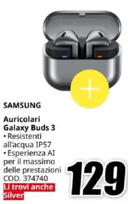 MediaWorld SAMSUNG Auricolari Galaxy Buds 3 offerta