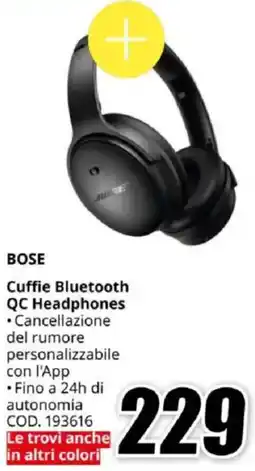 MediaWorld BOSE Cuffie Bluetooth QC Headphones offerta