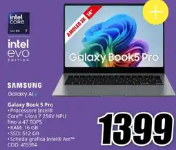 MediaWorld SAMSUNG Galaxy Book 5 Pro offerta