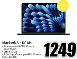 MediaWorld MacBook Air 13" M4 offerta