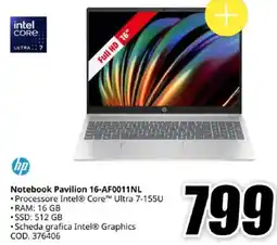 MediaWorld hp Notebook Pavilion 16-AF0011NL offerta