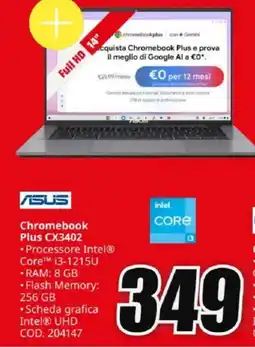 MediaWorld ASUS Chromebook Plus CX3402 offerta