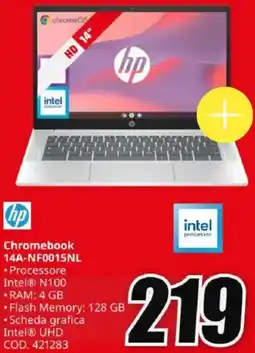 MediaWorld hp Chromebook 14A-NF0015NL offerta
