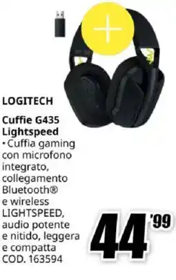 MediaWorld LOGITECH Cuffie G435 Lightspeed offerta