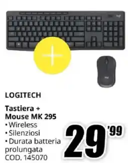 MediaWorld LOGITECH Tastiera + Mouse MK 295 offerta