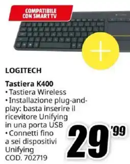 MediaWorld LOGITECH Tastiera K400 offerta